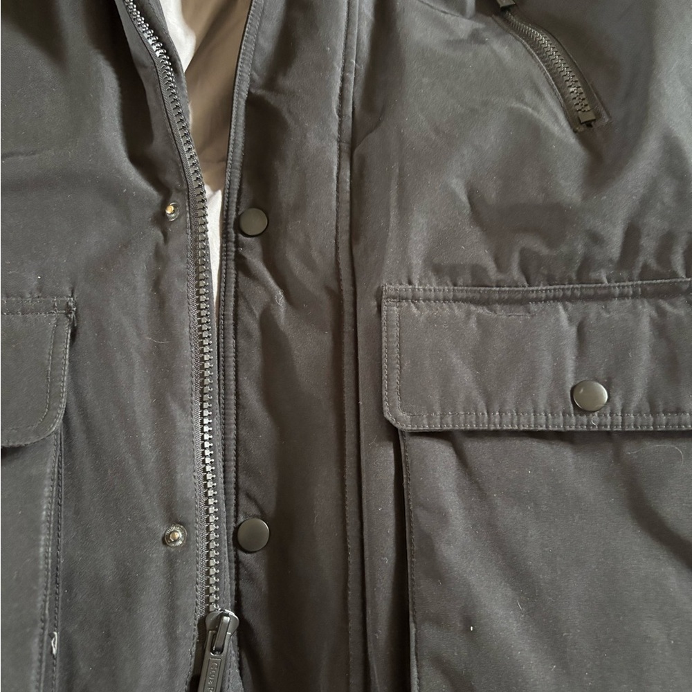 Club Room Men's Dark Puffer Jacket with Fur Trim - Picture 3 of 6